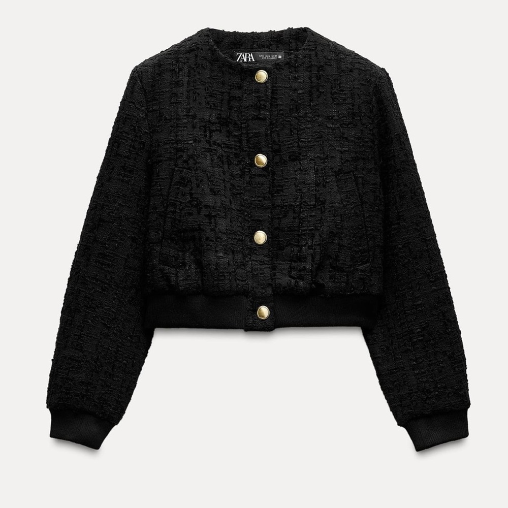 Zara Black Tweed Jacket XS